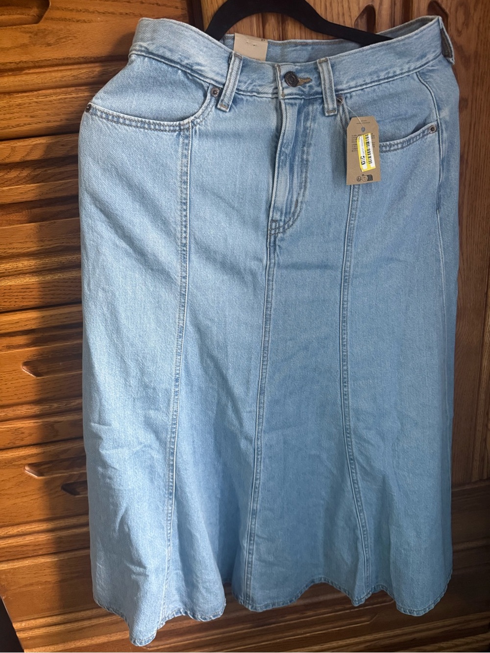Levi's Light Blue Denim Flared Skirt size 27
